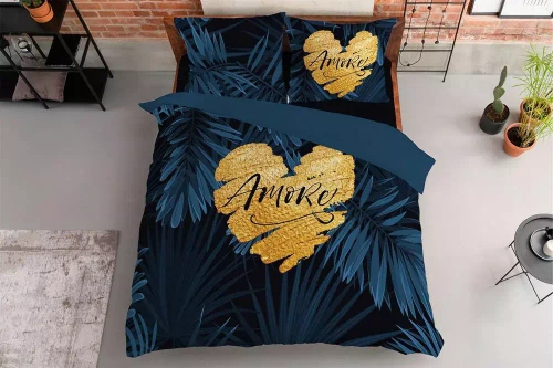 4414 A Holland 35 Pościel bawełniana Amore Detexpol granatowy