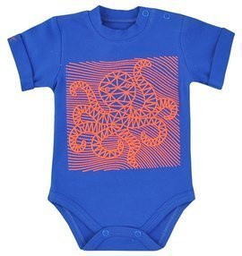 Bawełiane Body  krótki rękaw "JOŚMIORNICA" Koala- niebieski