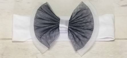 Bambarillo opaska z kokardką pudrowo-szary