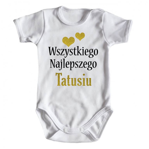 "Wszystkiego najlepszego TATUSIU" Moocha body krótki rękaw czarny