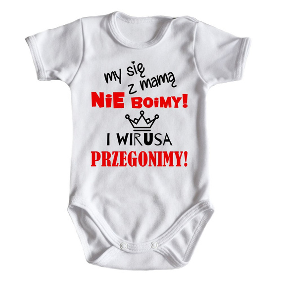 Body krótki rękaw "My się z mamą nie boimy" Moocha czarny