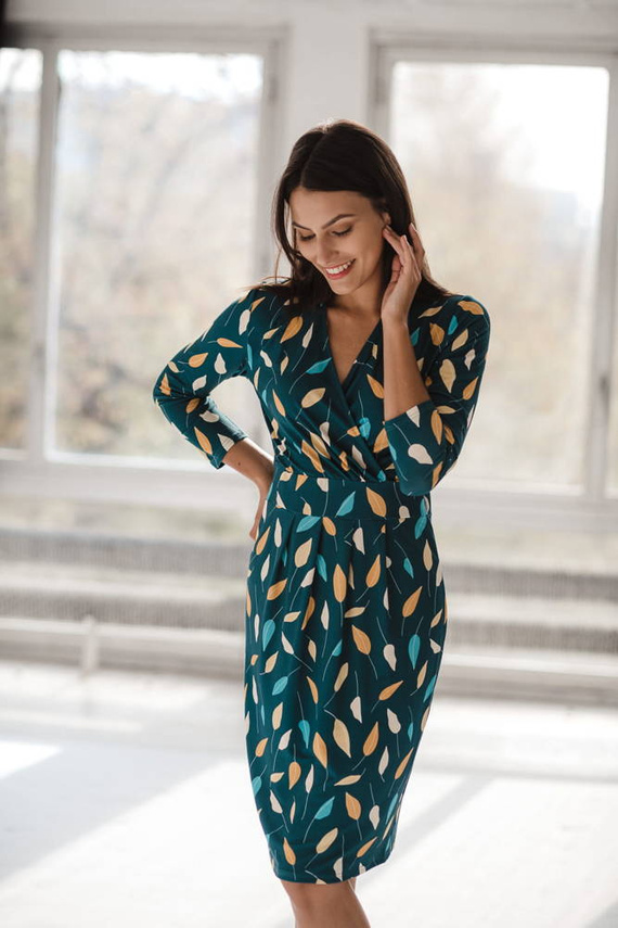 Grow with me sukienka ciążowa i do karmienia Milk&Love turkus w listki