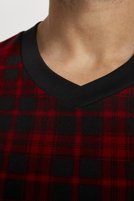 Eliasz Piżama Męska długi rękaw i spodnie Italian Fashion - druk/czarny