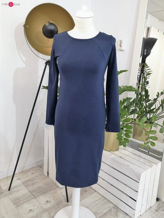 Sukienka do karmienia Milky Dress Milk&Love długi rękaw granatowa