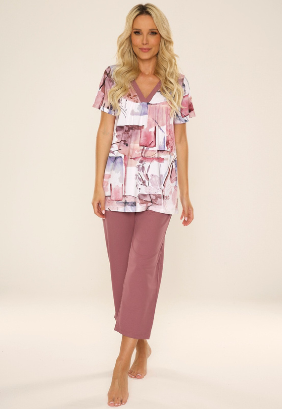 777 Violet Piżama Damska De Lafense - jagodowy