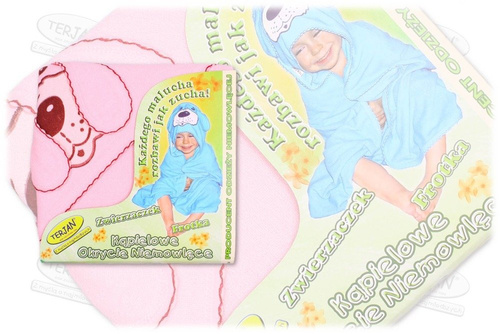 Niemowlęce okrycie kąpielowe "Piesek" Terjan - Różowy