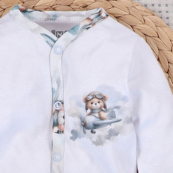 NINI BABY BEAR PILOT pajac z bawełny organicznej ABN-5748/BIA