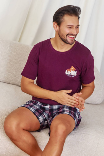 7201 "Chill" Piżama Męska Doctor Nap - burgundy
