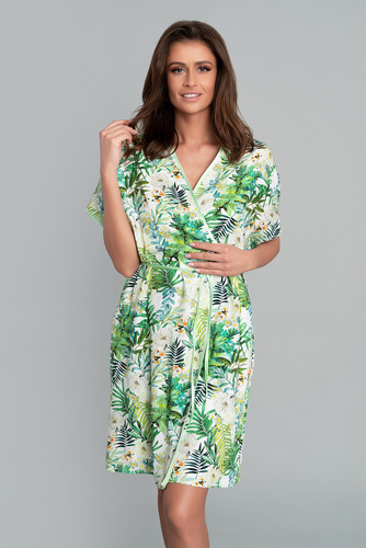 Florina Szlafrok Damski Italian Fashion - druk liście