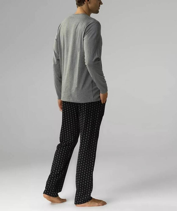 NMP-373 Piżama męska długi rękaw, Atlantic- szary czarny