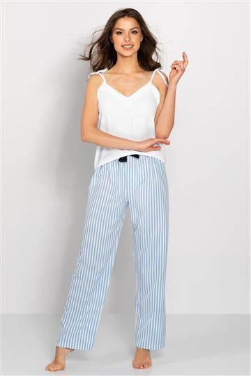 Erica piżama damska Momenti Per Me white-baby blue