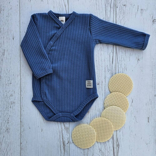  "Natural Waffel" Makoma Body dzidziuś z długim rękawem denim