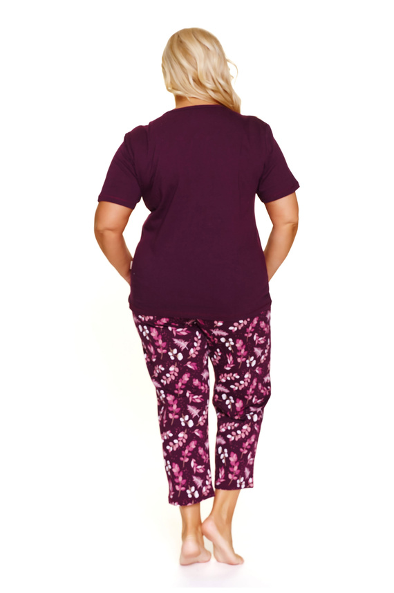 Doctor Nap 7267 – Piżama damska plus size z bawełny | Polska produkcja, 100% bawełna - burgundy