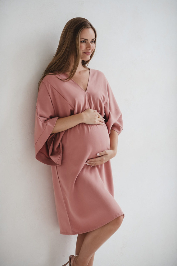 Mama Zen Milk&Love herbal rose – sukienka ciążowa i do karmienia z Tencelu