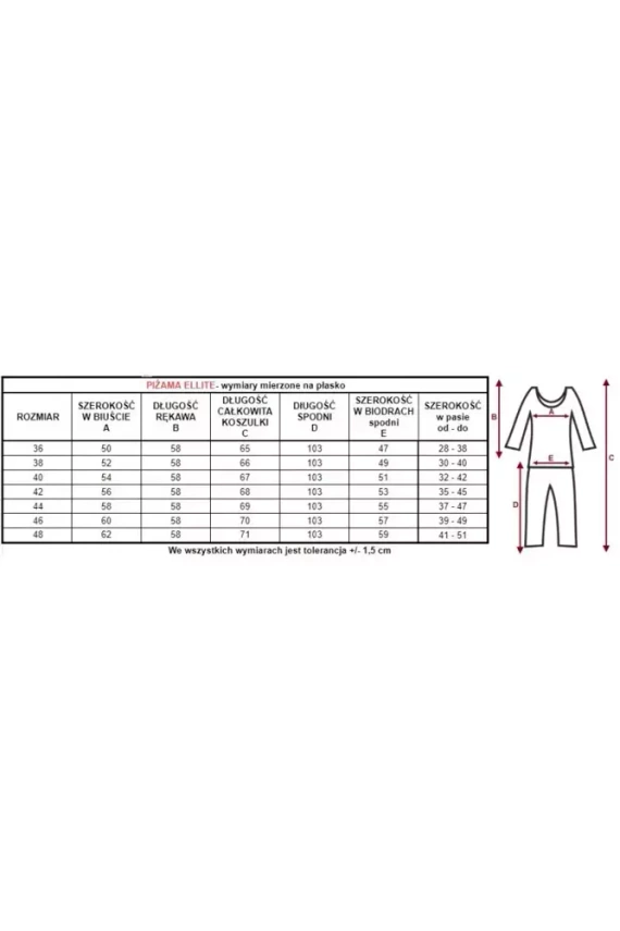 86562 Elitte Piżama damska rozpinana Mewa czarny