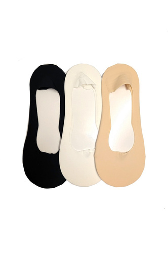 Stopki baleriny Magnetis GC-251139 laserowe bawełna antypoślizg beige