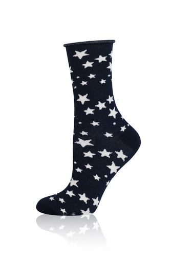 S173D Libra Italian Fashion Skarpety bezuciskowe - granatowy/ecru