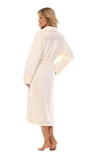 2410 LV Szlafrok Damski długi L&L - ecru