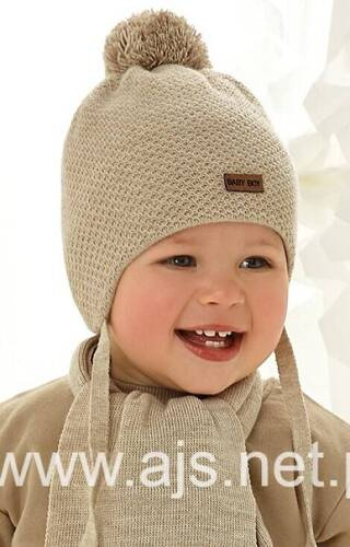 48-315 Komplet czapka+szalik AJS jasny beżowy