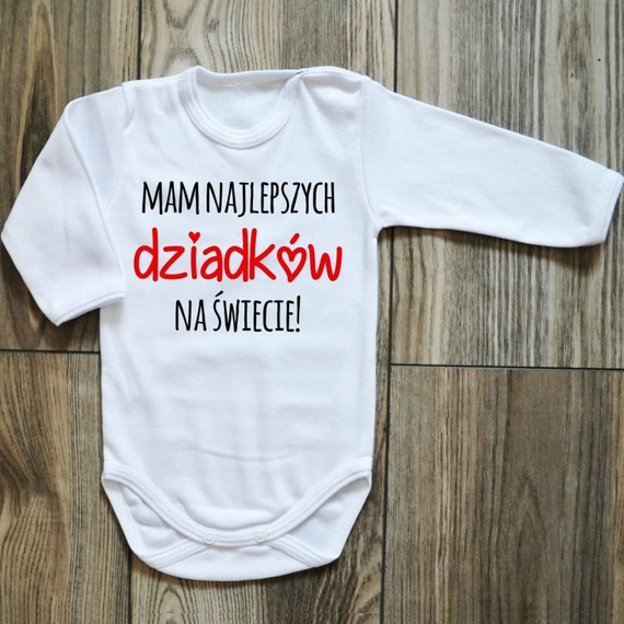 Body długi rękaw "Mam najlepszych dziadków na świecie!" Moocha czarne