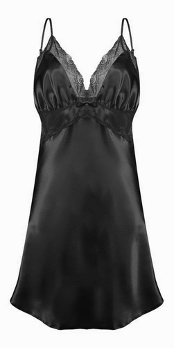 Justine Halka satynowa koszulka damska DKaren - czarna