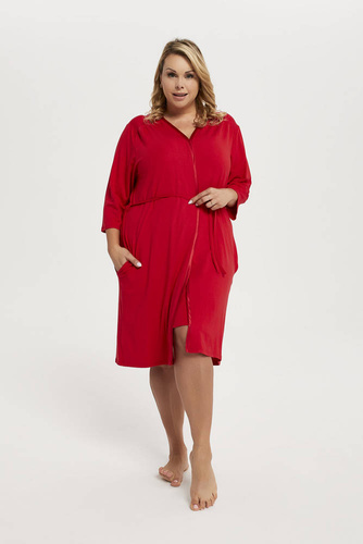 Song Szlafrok Damski 3/4 rękaw Italian Fashion - czerwony