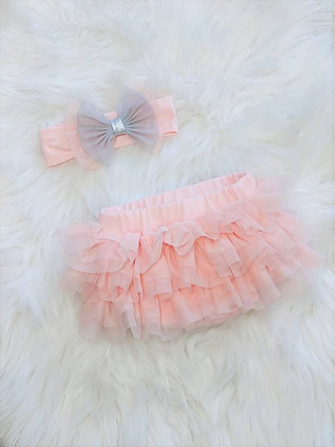 Bloomers Bambarillo ze spódniczką tiulową pudrowy róż