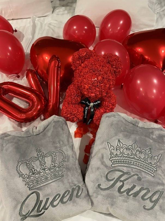 Queen&King + Korona By Shelly zestaw szlafroków - jasny szary/srebrny