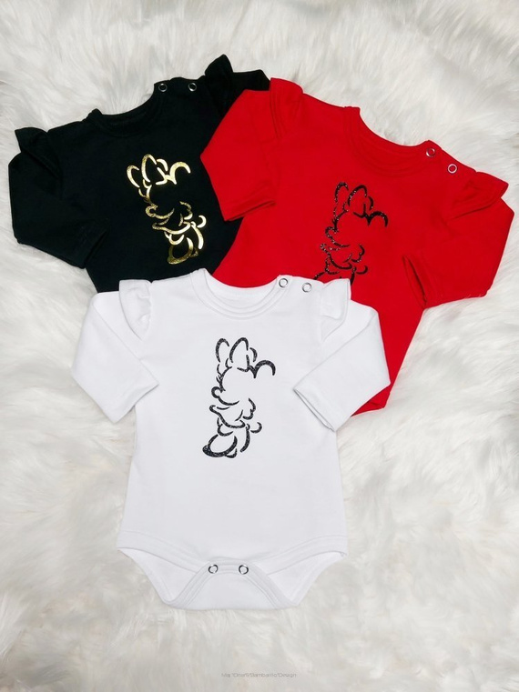 Mini Bambarillo Body z długim rękawem czerwony