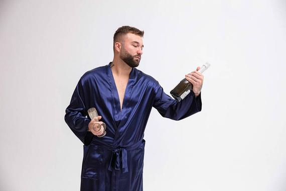 Lukas Szlafrok męski Dkaren - granatowy