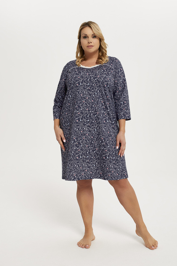 Sajna koszula nocna 3/4 rękaw Italian Fashion - druk