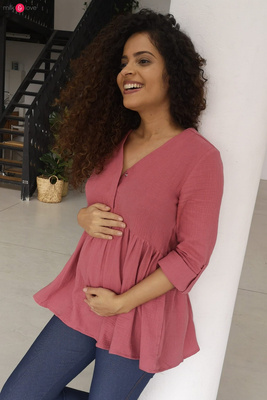Mother Nature Milk&Love Tunika do karmienia dusty cedar