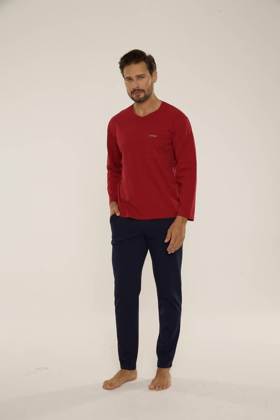 683 Kevin Piżama Męska Forex - bordo- granat