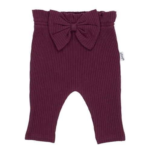 217016 Alisa Spodnie bawełniane Nicol prążek z kokardką