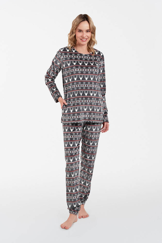 Islandia Polarowy Komplet Damski Italian Fashion - druk grafitowy