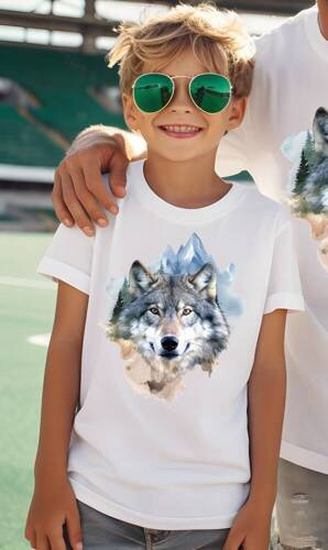 "Wilki" Moocha Koszulka dziecięca biały
