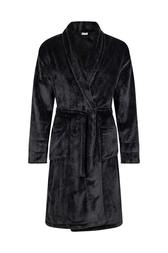 Elen Szlafrok damski polarowy ByShelly - czarny