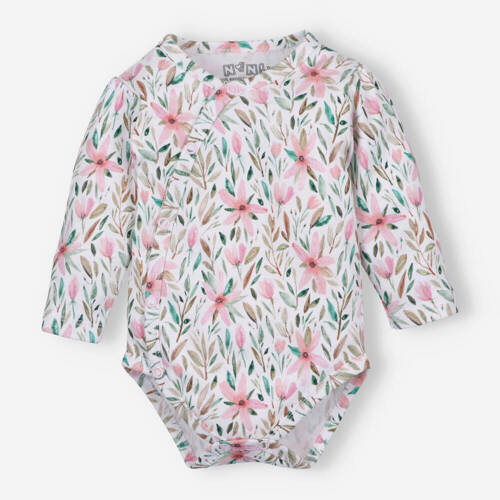 ABN-4751/KWI Pink Flowers Body kopertowe z bawełny organicznej Nini druk