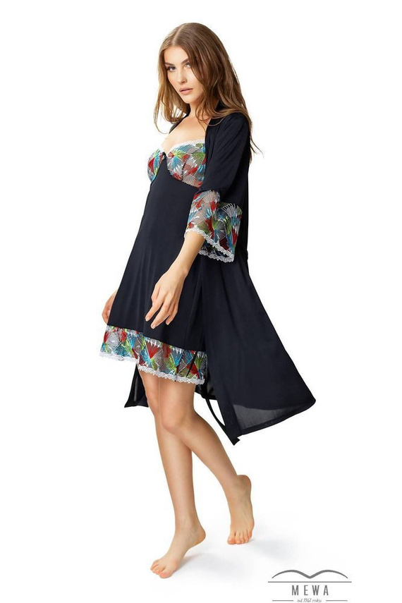 Hawaii Szlafrok peniuar Mewa czarny