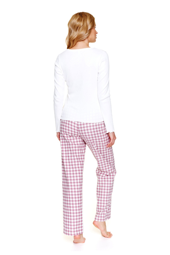 Doctor Nap 7302 – Piżama damska z długim rękawem i spodniami w kratę