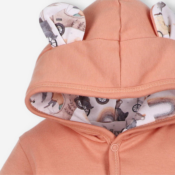 ABN-4718/POM Cute Cars Kurtka niemowlęca z bawełny organicznej Nini pomarańczowy