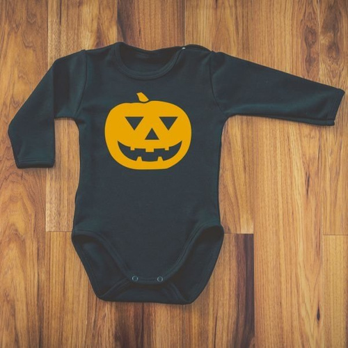 Body długi rękaw na Halloween "Dynia" Moocha białe