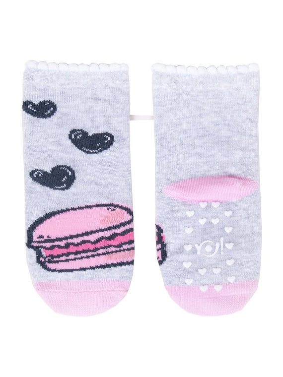 SK-06C A'6 Skarpetki dla dziewczynki z ozdobnym wzorem YO! mix kolor