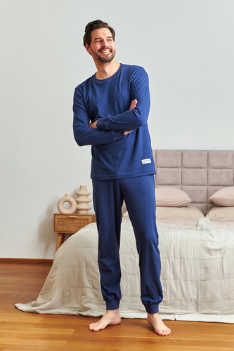 7350 Piżama męska Doctor Nap – bawełna prążkowana, komfort i styl - cosmos