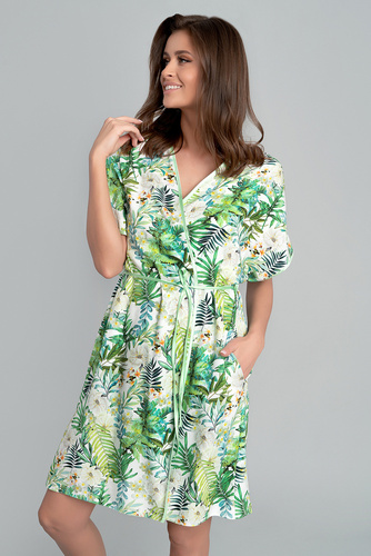 Florina Szlafrok Damski Italian Fashion - druk liście