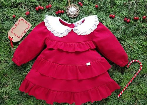 M174 Merry Cherry Sukienka z kołnierzykiem Marija - bordowy