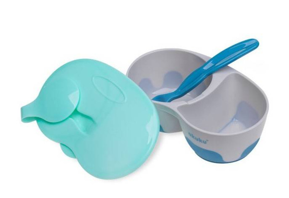 ALA0428 Miseczka dwukomorowa Akuku szary