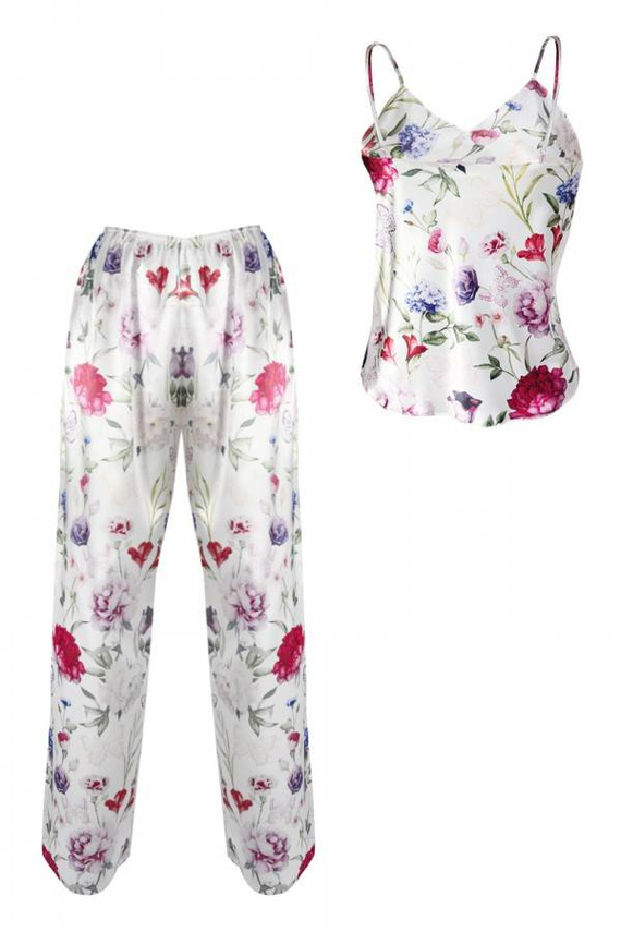 DK-KI Flowers Komplet Damski Piżama DKaren - 5 biały