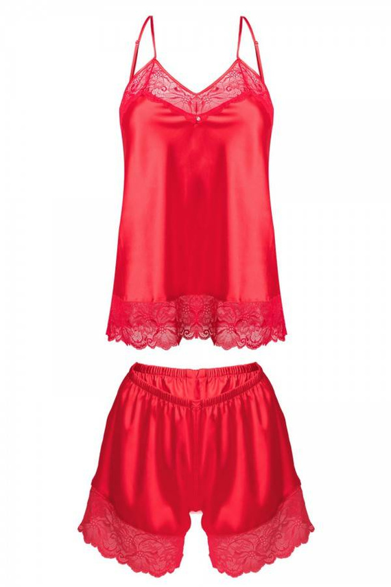 Brenda Komplet piżama damska DKaren czerwony