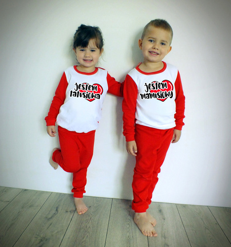 "Jestem tatusiowa" Moocha Piżamka na Walentynki czerwony